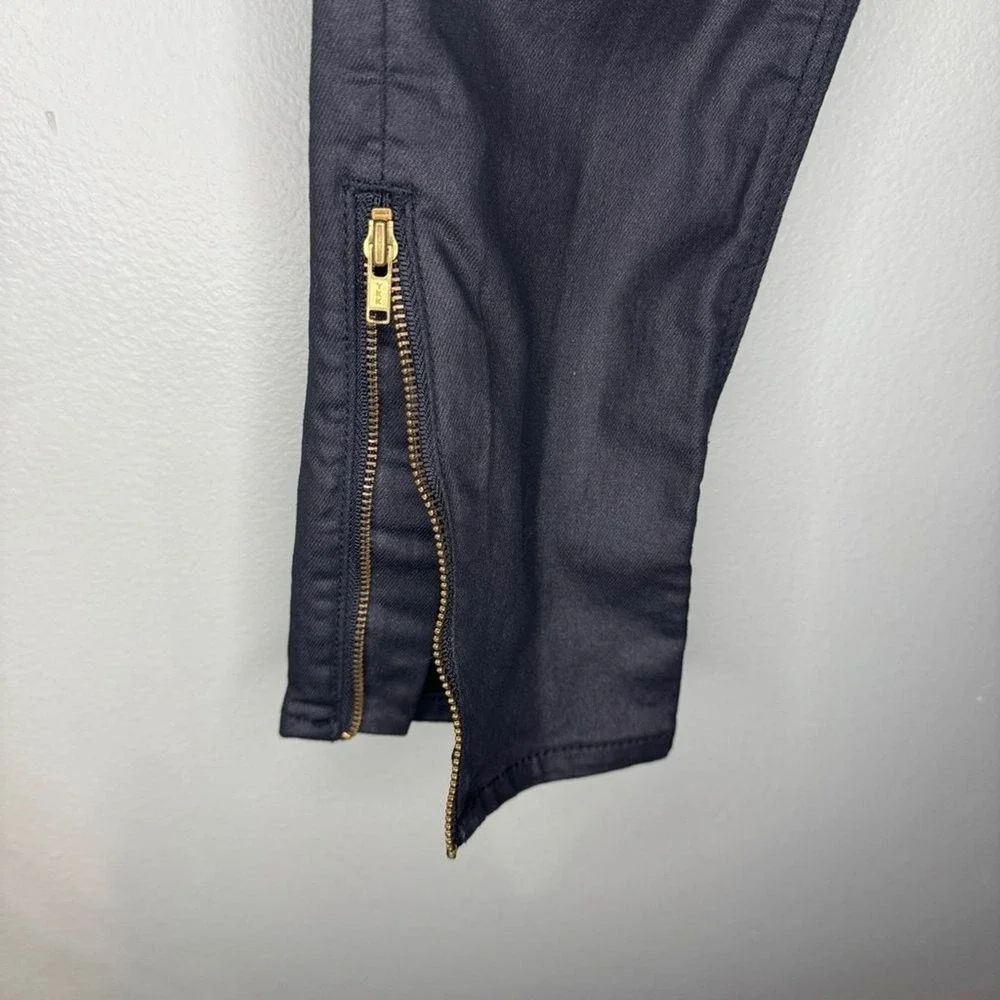 &Denim Black Pleather Glitter Pants Jeans Size 27